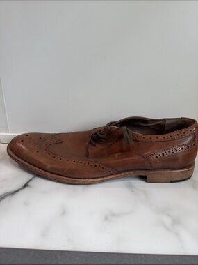 Rush by Gordon Rush men's brown leather wingtip brogue dress shoe size 11